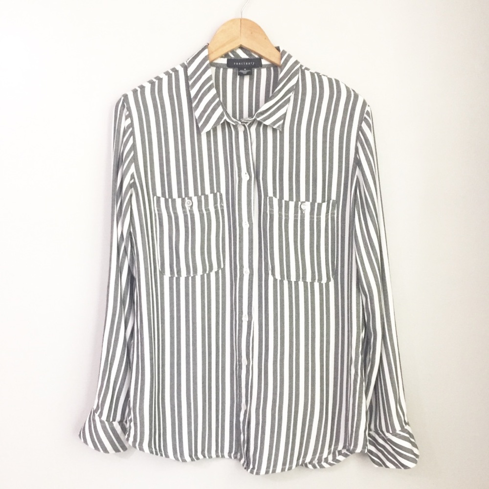 Sanctuary Black & White Striped Tomboy Size M